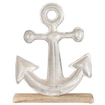 Product Decorative Anchor Metal Wood in Natural Silver 25.5x5.5x31cm