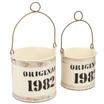 Product Decorative Bucket Handle &quot;Original 1982&quot; Cream Ø12/10cm 2×2-Set