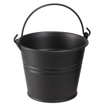 Product Decorative Bucket Metal Flowerpot Handle Black Ø14cm 3pcs