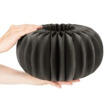 Product Round Black Honeycomb Paper Pumpkin Table Decoration 34cm Set of 2