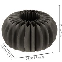 Product Round Black Honeycomb Paper Pumpkin Decoration 34cm for Halloween and Autumn – Set of 2