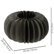 Product Honeycomb Paper Pumpkin Decoration Ring 24cm Dark Grey Set of 4