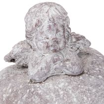 Product Decorative angel on heart figure made of cast stone 15×13.5×12cm