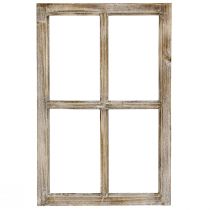 Product Decorative window frame wooden decoration rustic brown 40×60cm