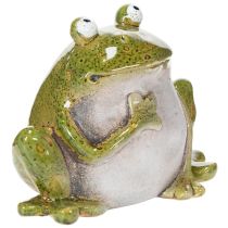 Product Decorative Frog Ceramic Green Brown Vintage L15.5cm
