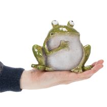 Product Decorative Frog Ceramic Green Brown Vintage L15.5cm