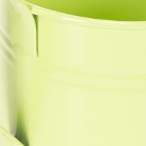 Product Decorative watering can set in pastel salmon, green, yellow-green - metal planter Ø11cm H10cm, 8 pieces