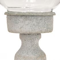 Product Decorative glass trophy metal grey vintage look Ø8cm H15.5cm