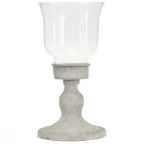 Product Decorative glass cup vintage metal gray shabby chic Ø8cm H15.5cm