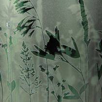 Product Decorative Glass Lantern Green White Motif Meadow H12.5cm 2 Pcs