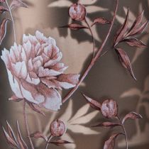 Product Decorative glass lantern peonies silver brown H12.5cm 2 pcs