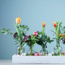 Product Decorative Bottle Flower Vase Ø7.5cm H13.5cm clear 6 pcs