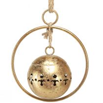Product Decorative bell gold hanging decoration metal natural Ø14cm