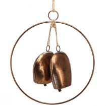 Product Decoration bells in a ring hanging decoration Christmas bronze Ø29cm
