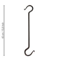 Product Decorative hook made of metal in black metal hook L40cm 2pcs