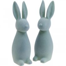 Product Decorative Easter Bunny Flocked – 2nd Choice – Grey-green H29.5cm 2 pcs