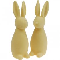 Product Decorative Easter Bunny – 2nd Choice – Flocked Light Yellow H29.5cm 2 pcs
