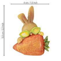 Product Decorative bunny with carrot Easter bunny decoration figures H5.5cm 6pcs
