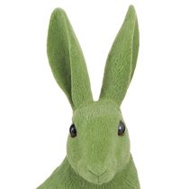 Product Decorative Rabbit Sitting Figure Easter Bunny Flocked Green 12×9×25cm
