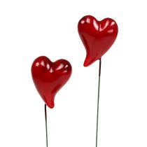Decorative hearts to stick red 5cm 24pcs