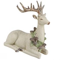 Product Decorative Deer Lying Vintage in Green Brown 30x13x28cm