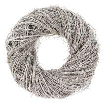 Product Decorative wreath made of elm branches, white-grey washed Ø40cm