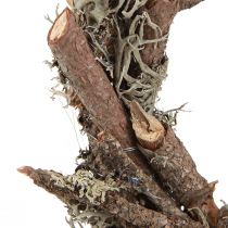 Product Decorative wreath with branches and lichen oak moss Ø30cm