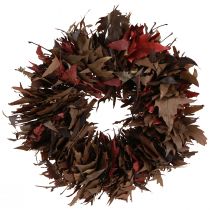 Product Decorative wreath for hanging sycamore leaf wreath natural Ø35cm