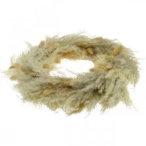 Product Dried flower wreath, pampas grass, lagurus, boho hanging decoration, natural decoration, wall wreath, Ø31cm