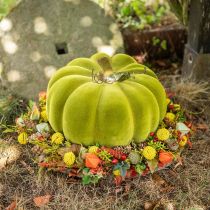 Product Decorative pumpkin flocked moss green 32cm