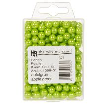 Product Decorative beads, apple green, Ø8mm, 250 pieces