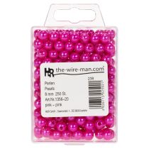 Product Pink Plastic Craft Beads, 8 mm, 250 Pack for Home Decor and Jewellery Making