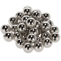 Product Silver Metallic Plastic Decorative Beads 14 mm, 35 Pieces