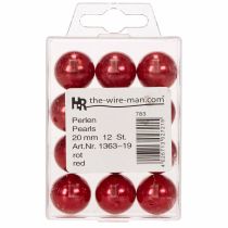 Product Decorative Beads Ø2cm Red 12 pcs