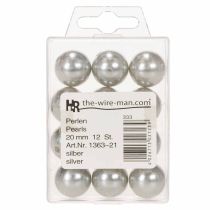 Product Decorative Beads Ø2cm Silver 12 Pcs