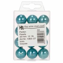 Product Decorative Beads Ø2cm Turquoise 12 pcs