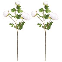 Product Decoration Peonies Pink 3 Flowers Long Stem L80cm 2pcs
