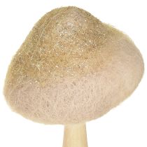 Product Decorative mushroom wood, felt with glitter table decoration Advent H11cm 4pcs
