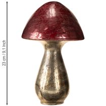 Product Decorative Mushroom Red Large Glass Autumn Decoration Ø14cm H23cm