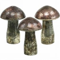 Deco mushrooms glass pink table decoration autumn Ø6.5cm H10cm 3pcs