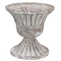Product Decorative Cup Rustic Antique Goblet Grey White Ø8cm H8.5cm 2pcs