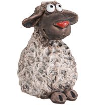 Product Decorative Sheep Ceramic Easter Figures Brown H13.5cm 2 pcs