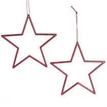 Product Decoration Star Red Christmas Tree Decoration Glitter Ø12cm 12 pcs
