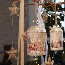 Product Decorative Stars 11cm Christmas Tree Ornaments Made of Natural Rattan, Set of 6