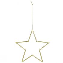 Product Gold glitter star decorations, 18cm, Christmas decorations, gold stars, 8 pieces