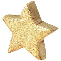 Product Decorative stars wooden stars gold natural mango wood Ø5cm 12 pcs