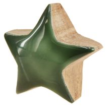 Product Decorative stars wooden stars green scatter decoration 3cm 9 pcs