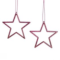 Product Decorative Stars Christmas Stars for Hanging Berry Glitter 7.5cm 40 pcs