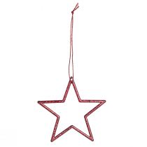 Product Red Christmas Stars for Hanging - Glittering Tree Decoration &amp; Festive Room Decoration, Set of 40, 7.5cm