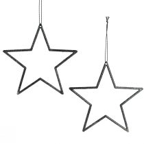 Product Decorative stars for hanging tree decoration black Ø12cm 12 pcs